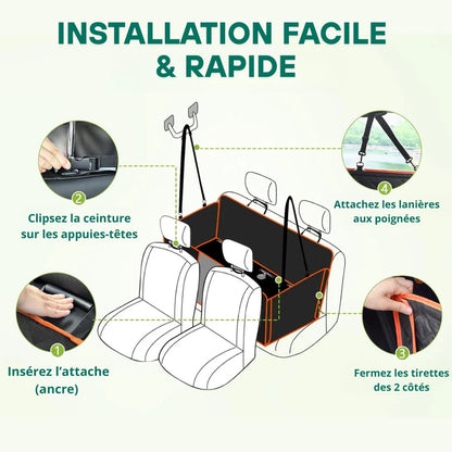 CaniMoov+™ – Housse de Protection Voiture pour Chien avec Base Rigide + Plaid MoovFit™ Offert