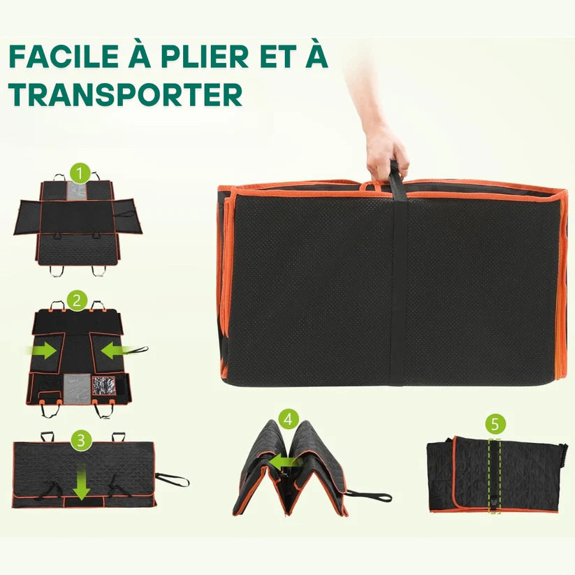 CaniMoov+™ – Housse de Protection Voiture pour Chien avec Base Rigide + Plaid MoovFit™ Offert