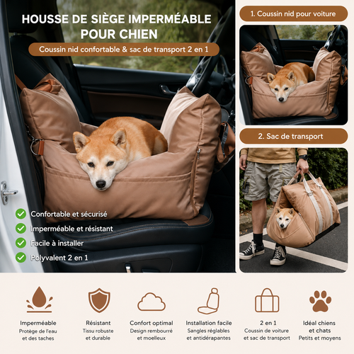 CaniNest+™ – Cocon de voyage 2-en-1 pour chien