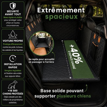 CaniMoov+™ – Housse de Protection Voiture pour Chien avec Base Rigide