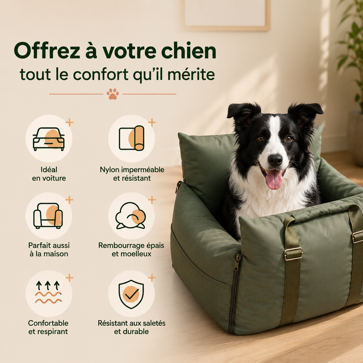 CaniNest+™ – Cocon de voyage 2-en-1 pour chien