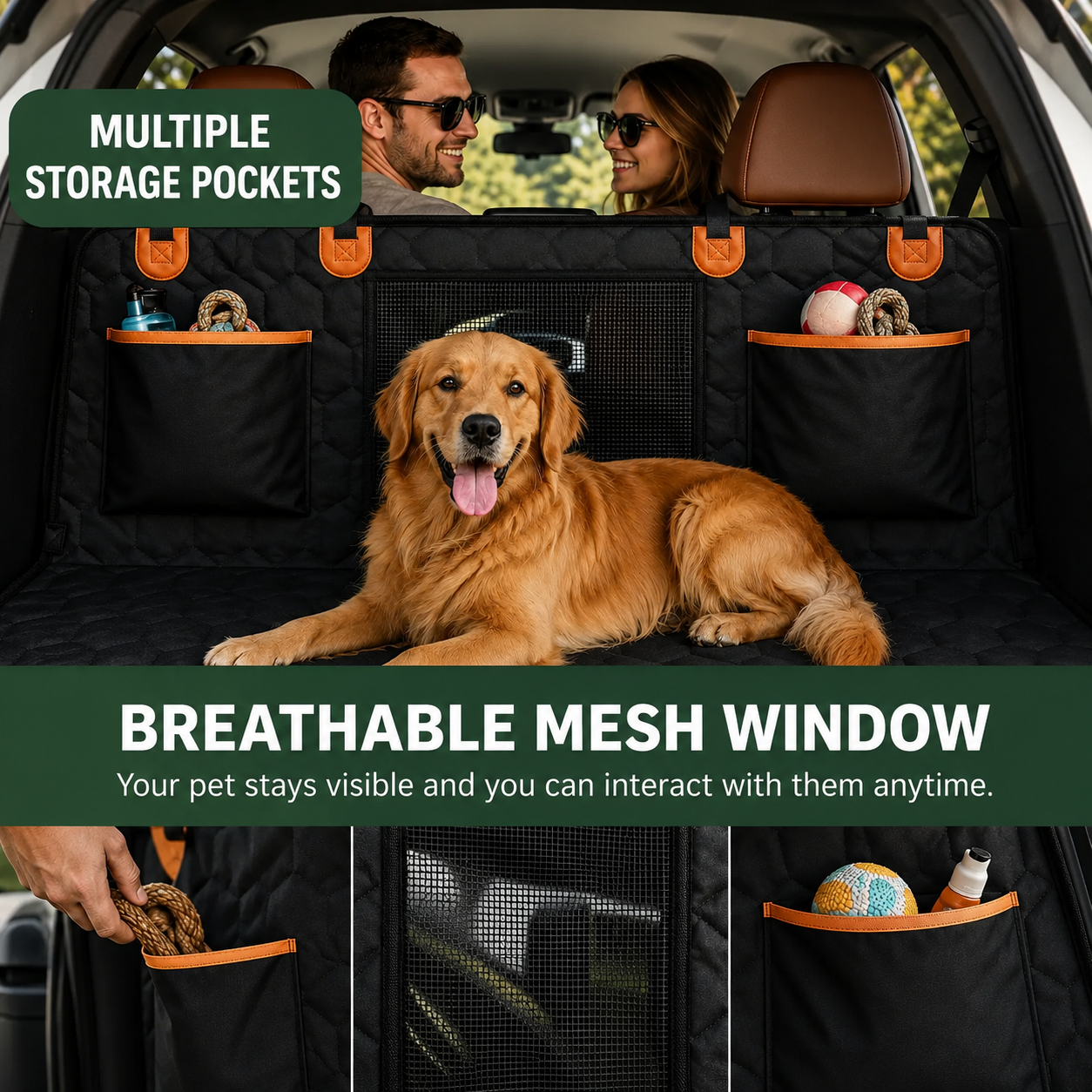 CaniMoov+™ Premium Dog Car Seat Cover with Rigid Base