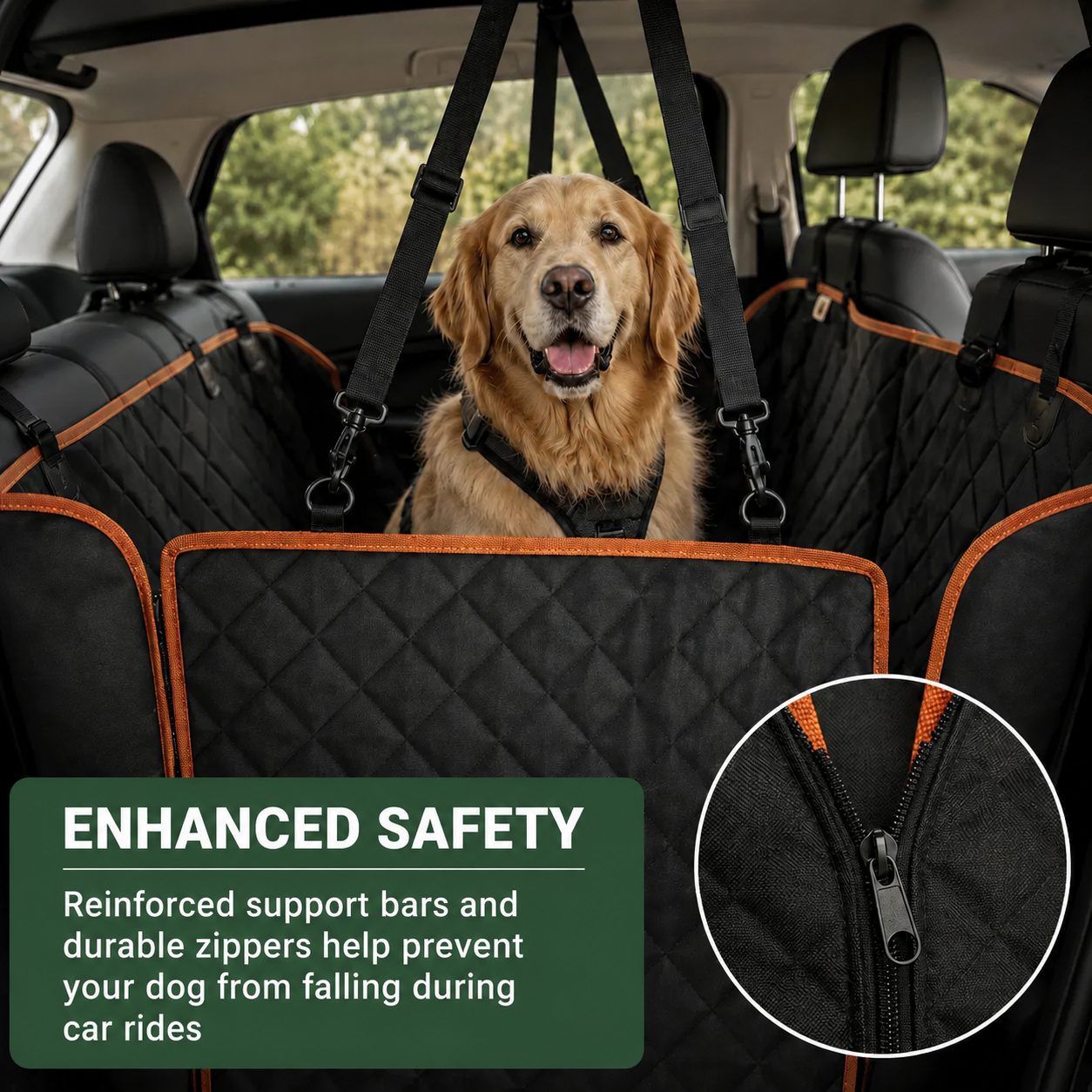 CaniMoov+™ Premium Dog Car Seat Cover with Rigid Base
