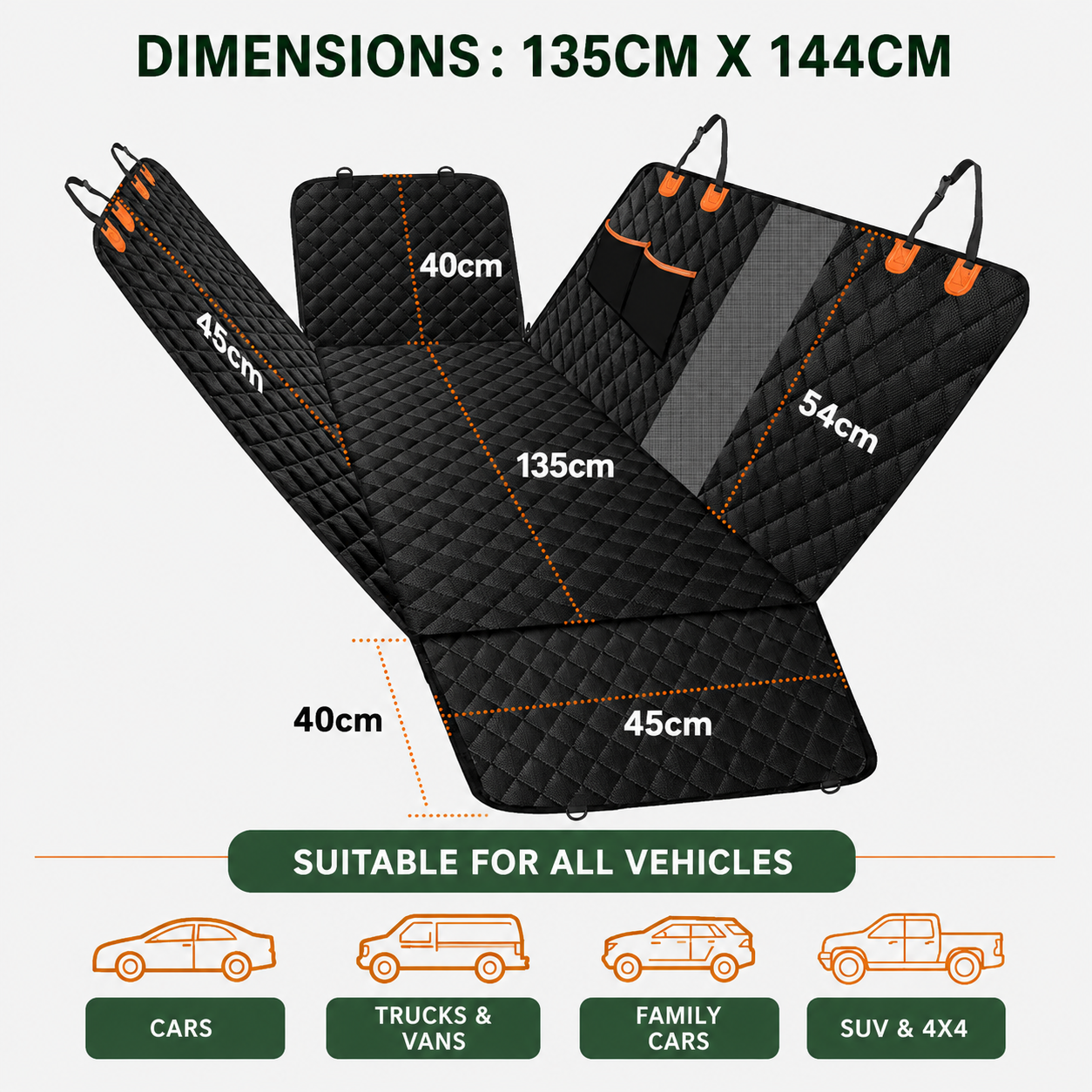 CaniMoov+™ Premium Dog Car Seat Cover with Rigid Base