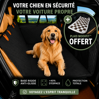 CaniMoov+™ – Housse de Protection Voiture pour Chien avec Base Rigide + Plaid MoovFit™ Offert
