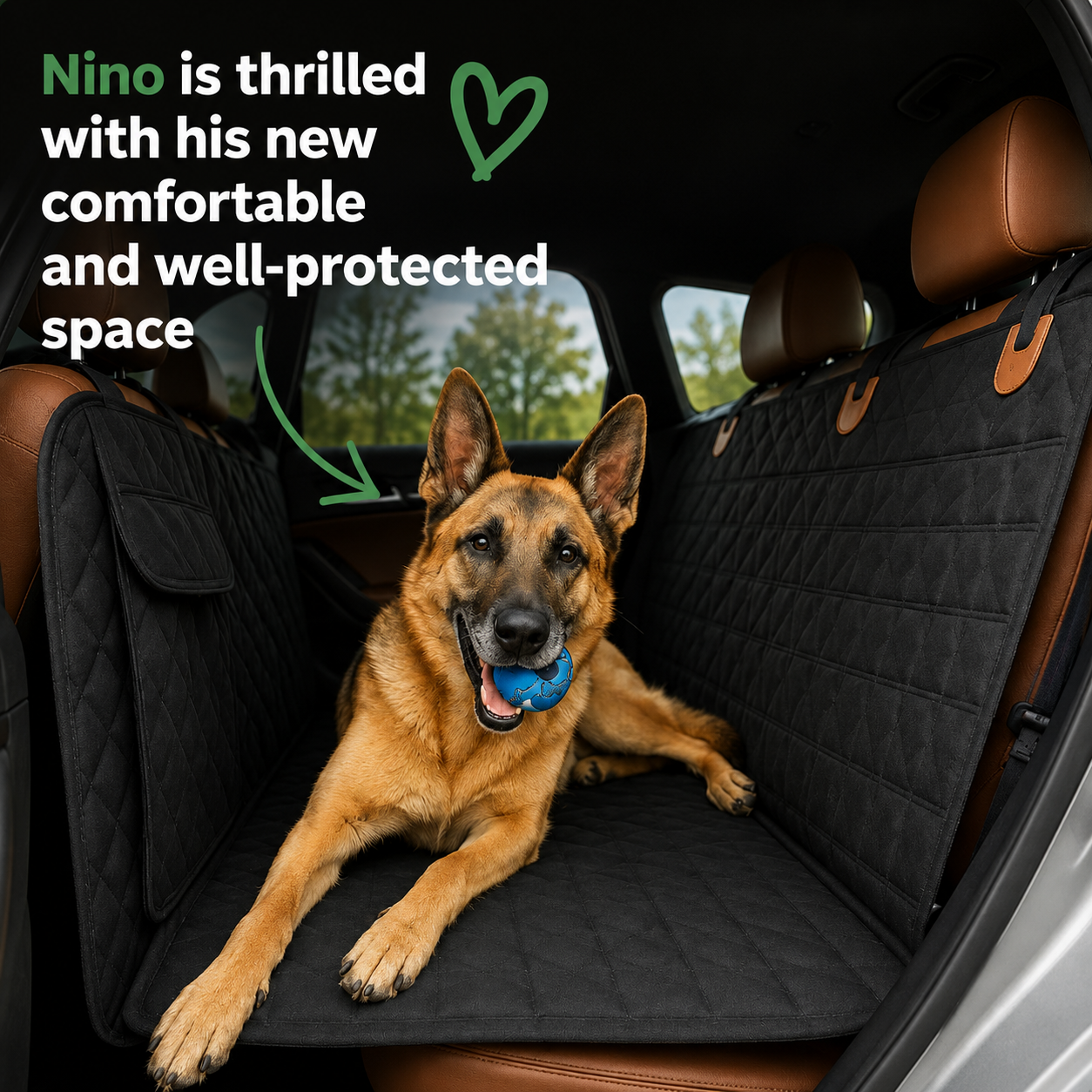 CaniMoov+™ Premium Dog Car Seat Cover with Rigid Base