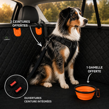 CaniMoov+™ – Housse de Protection Voiture pour Chien avec Base Rigide
