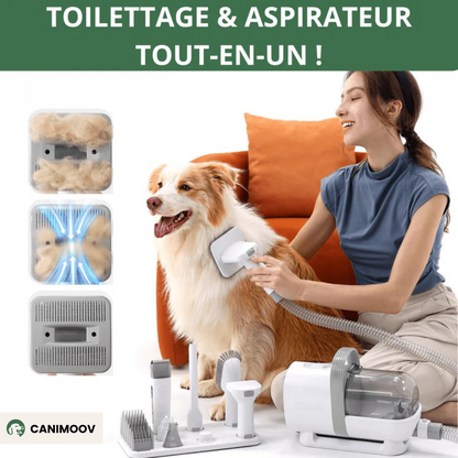 FluffyOne+™ – Aspirateur Silencieux avec Tondeuse, Brosse & 5 Accessoires