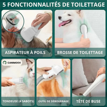 FluffyOne+™ – Aspirateur Silencieux avec Tondeuse, Brosse & 5 Accessoires